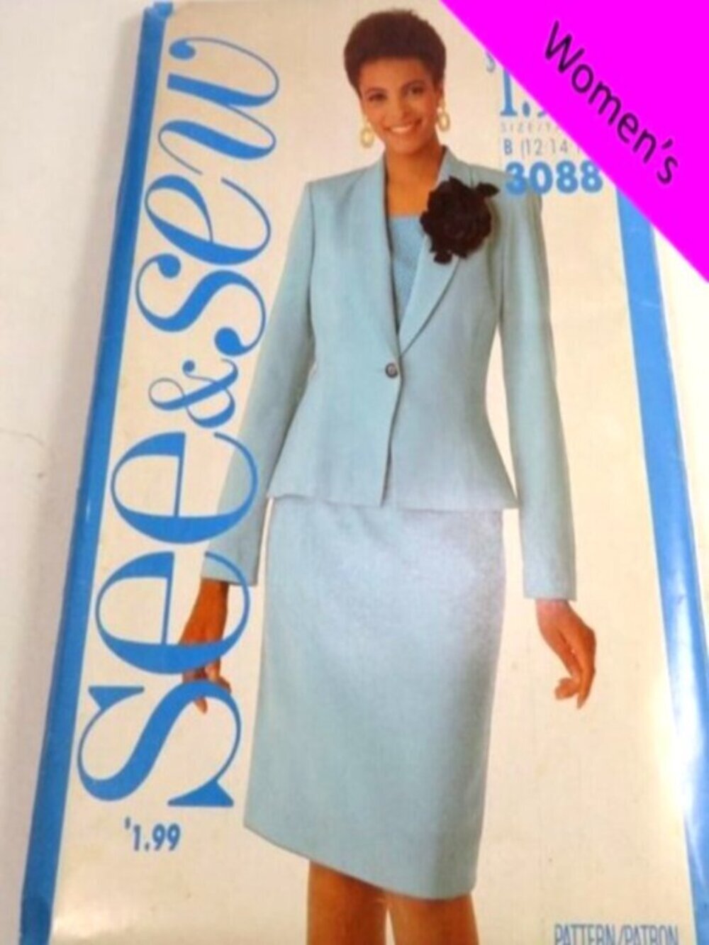 See & Sew 3088 | Vintage 80s Professional Suit & Shell Set | Size 12-16 UNCUT